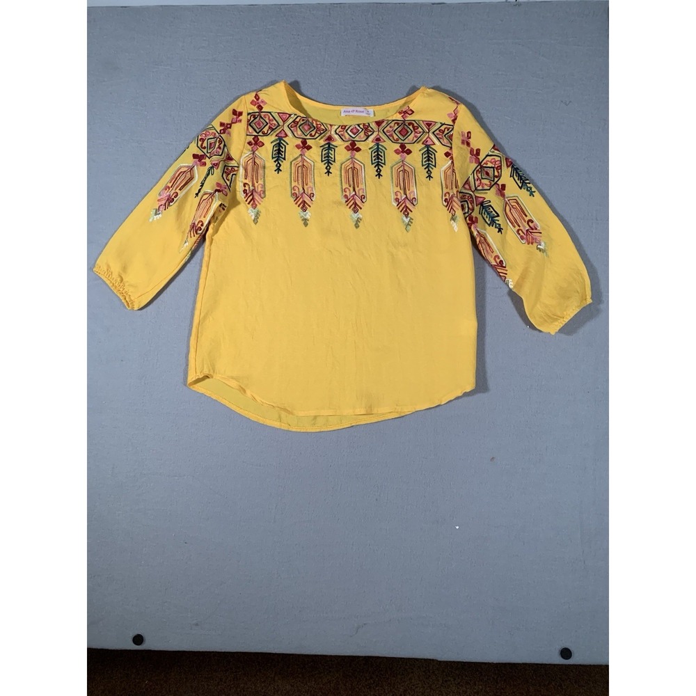 Ana & Rose  Blouse Womens Medium Floral Embroidery Boho‎ Hippie